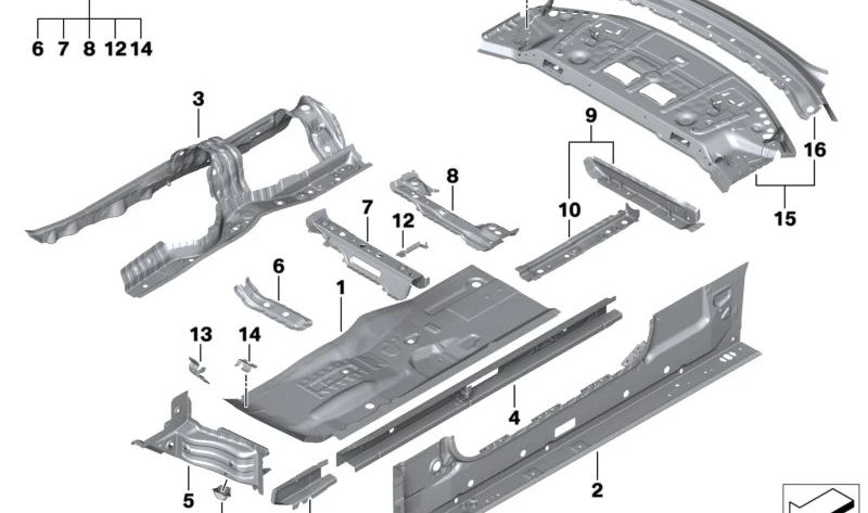 Protection inférieure à gauche OEM 41009879503 pour BMW G42, G87, G22, G23, G82, G83. BMW d'origine.