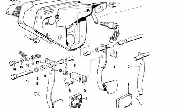 Pedal de embrague OEM 35311150616 para BMW E24. Original BMW.