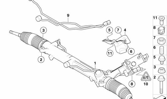 Wärmeschutz für Lenkung BMW 5er E60, E61, 6er E63, E64 (OEM 32416766762). Original BMW.