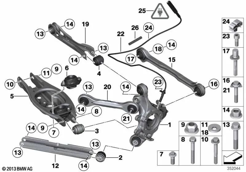 Sensor de impulsos DSC trasero para BMW X1 E84 (OEM 34526789111). Original BMW