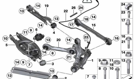 Casquillo de Goma para BMW E84 (OEM 33326765534). Original BMW