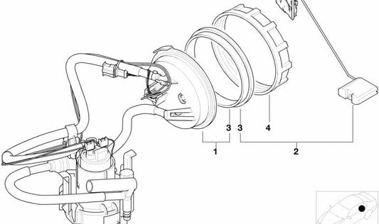 Sensor de nivel de combustible OEM 16116753453 para BMW E52. Original BMW.