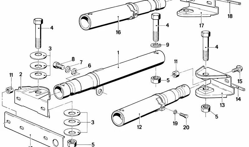 Soporte Amortiguador Trasero para BMW E24 (OEM 51121869780). Original BMW