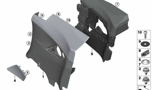 Panel lateral derecho OEM 51439461968 para BMW G15 (Serie 8 Coupé). Original BMW.