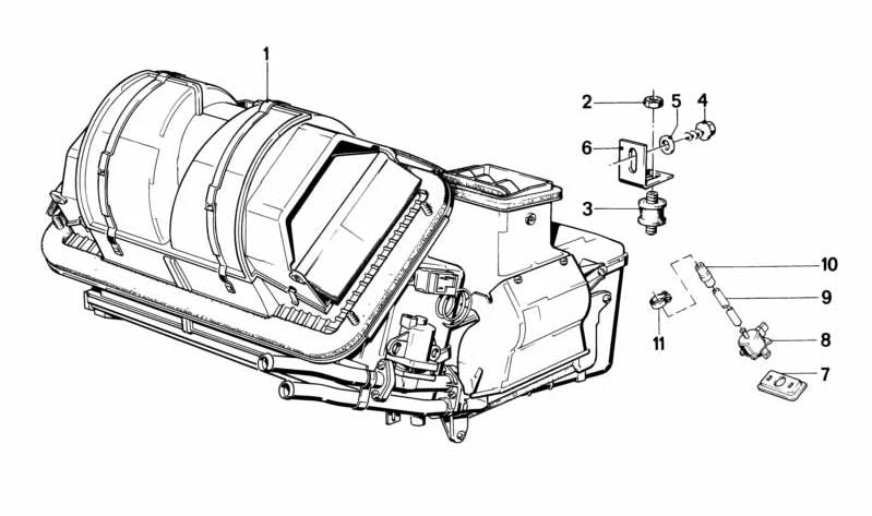 Carcasa para BMW E30, E28, E24 (OEM 64111371299). Original BMW