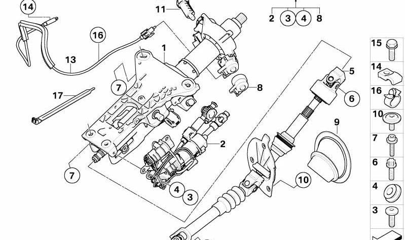 Unidad de posicionamiento de bloqueo de dirección para BMW E60, E61, E63, E64 (OEM 32306765858). Original BMW