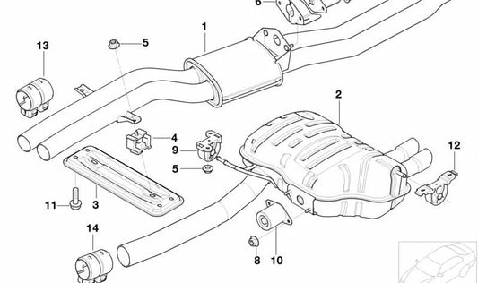 Assorbitore di vibrazioni per la serie BMW 3 E46 (OEM 18107506459). BMW originale