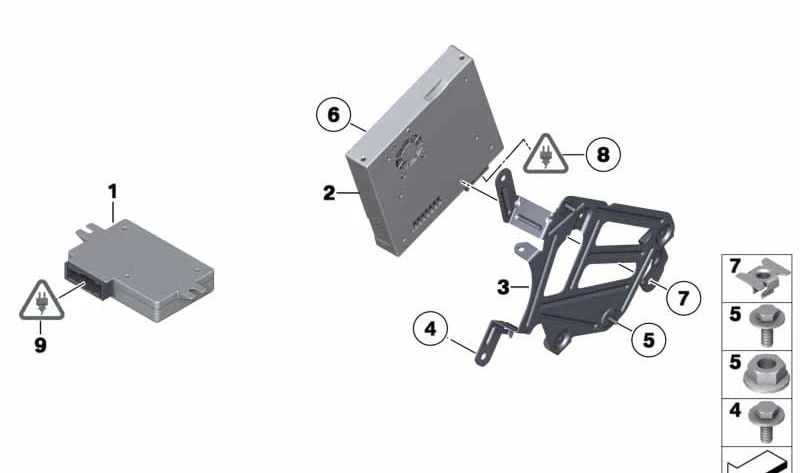 Soporte para Módulo de TV para BMW Serie 6 F13 (OEM 65159199996). Original BMW.