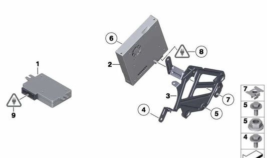 Soporte para Módulo de TV OEM 65159197375 para BMW (Modelos compatibles: F12, F13). Original BMW.