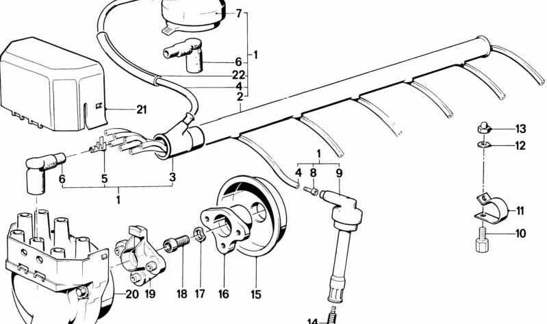 Adaptador para BMW Serie 5 E28, Serie 6 E24, Serie 7 E23 (OEM 12111306732). Original BMW