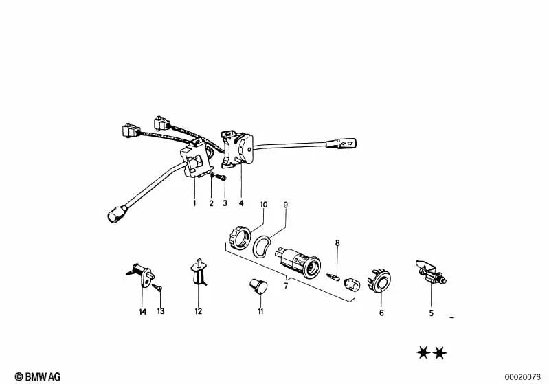 Interruptor de luces de emergencia para BMW E46, E53, E70, F30, F80 (OEM 61311355358). Original BMW.