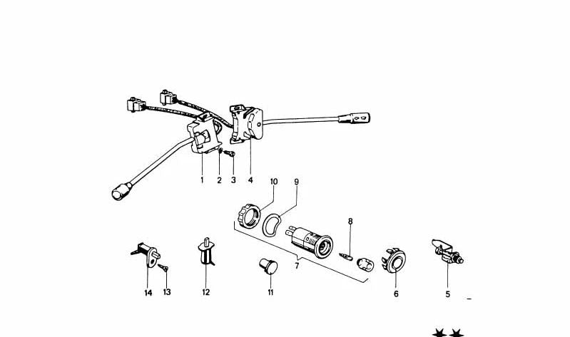 Notlichtschalter OEM 61311356193 für BMW 3 -Serie (E21), Serie 5 (E12). Original BMW.