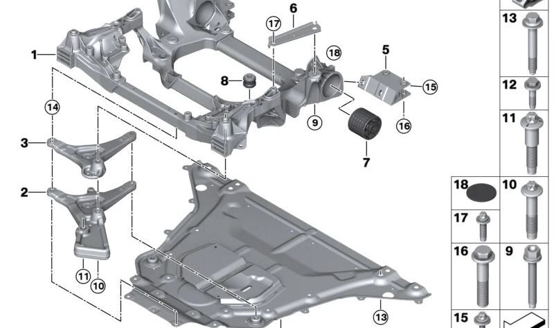 Bandeja de suspensión delantera OEM 31106898654 para BMW i3 (I01). Original BMW.