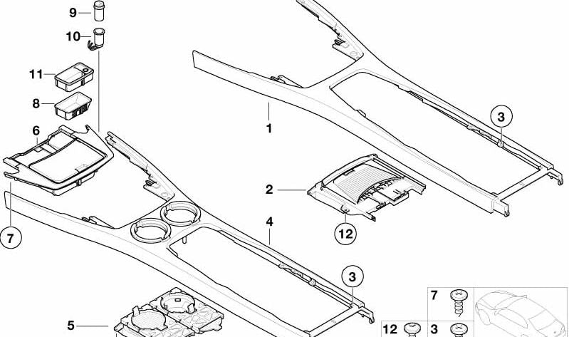 Tornillo de lente para BMW Serie 5 E39, E60, E61, Serie 7 E65, E66 (OEM 51457018351). Original BMW