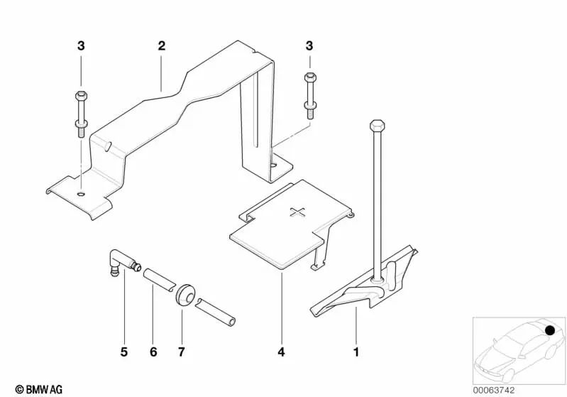 Tornillo hexagonal con vástago para BMW Z8 E52 (OEM 61218242244). Original BMW