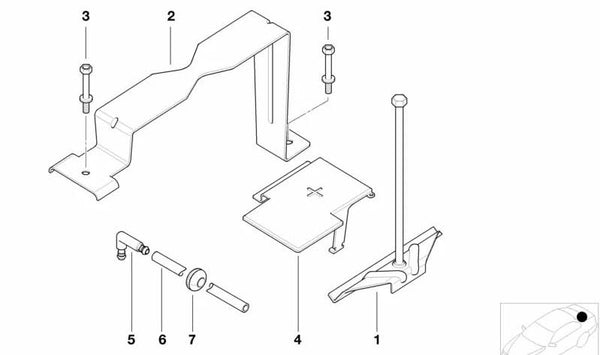 Soporte de batería OEM 61218380501 para BMW Z8 (E52). Original BMW.