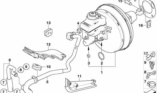 Tubería de vacío para BMW E65, E66 (OEM 11667610752). Original BMW