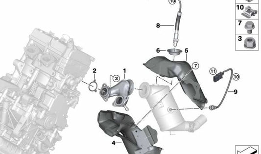 Colector de escape para BMW i I01, I01N (OEM 11627623113). Original BMW