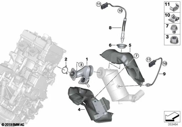 Sonda Lambda para BMW I01, I01N (OEM 11788603903). Original BMW