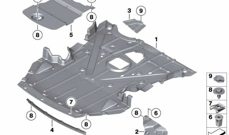 Protección del compartimiento del motor izquierda para BMW Z4 E89 (OEM 51757191027). Original BMW