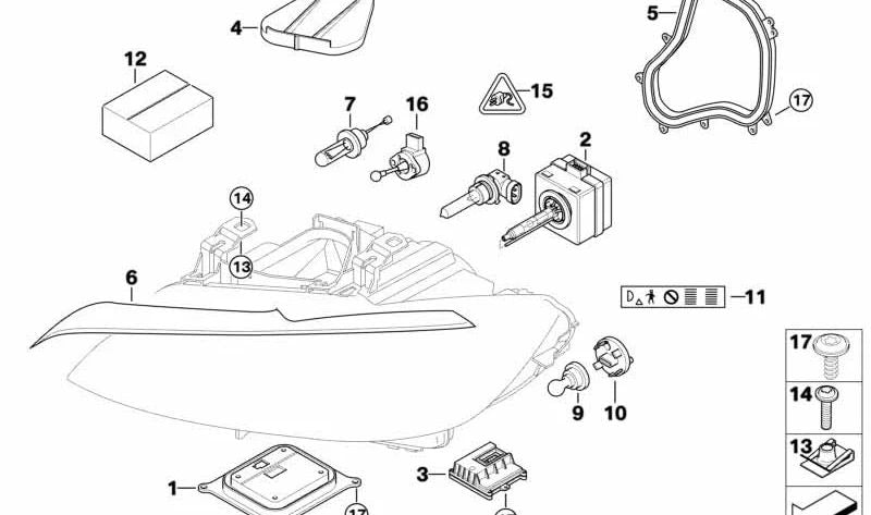 Tapa protectora OEM 63117182393 para BMW Serie 3 (E90, E92, E93). Original BMW