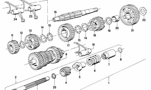 OEM 23211231303 Pressure Spring for BMW (Compatible Models: E21, E30, E12, E28, E24, E23). Original BMW.