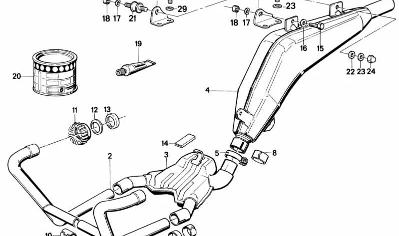 Arandela de escape OEM 18122310969 para BMW E30, E36, E39, E46, E60, E83, Z3, Z4. Original BMW.