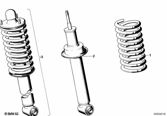 Suspension spring for BMW 5 Series E12, 6 Series E24 (OEM 31331124001). Genuine BMW