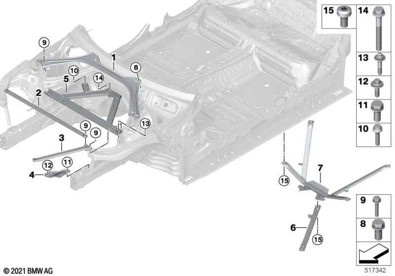 Brida del Soporte del Motor derecha para BMW F30, F31, F32, F34, F35 (OEM 51619478020). Original BMW