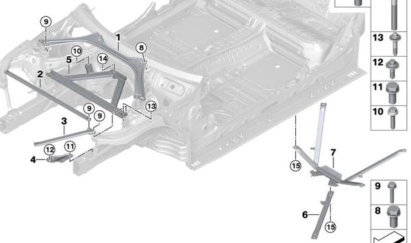 Refuerzo Soporte Motor Izquierdo para BMW Serie 4 G26E, G26F (OEM 51619478019). Original BMW