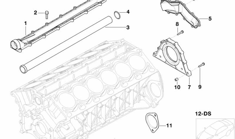 Tapa de cierre con junta para BMW E65, E66, F01, F01N, F02, F02N, G12, G12N (OEM 11147506384). Original BMW.