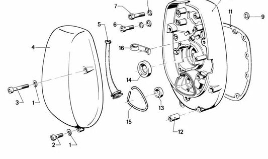 OEM -Kettenabdeckung 11141260572 für BMW R50. Original BMW.