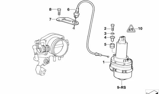 Soporte para cable del acelerador OEM 13541735572 para BMW E34, E36. Original BMW.