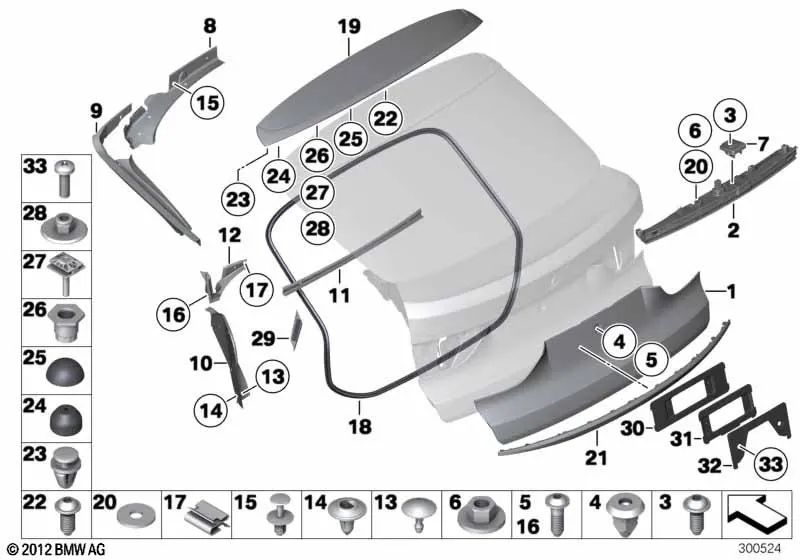 Tuerca de Expansión para BMW F07, E53 (OEM 07147129228). Original BMW