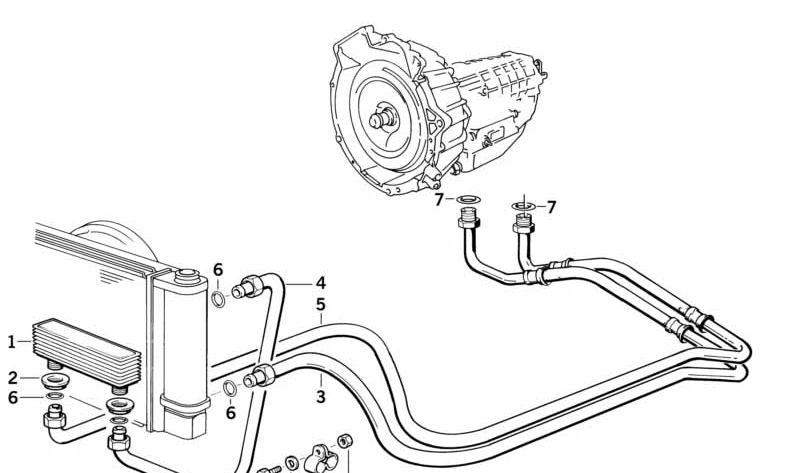 Relier dell'olio BMW 3 E36 (OEM 17224348976). BMW originale