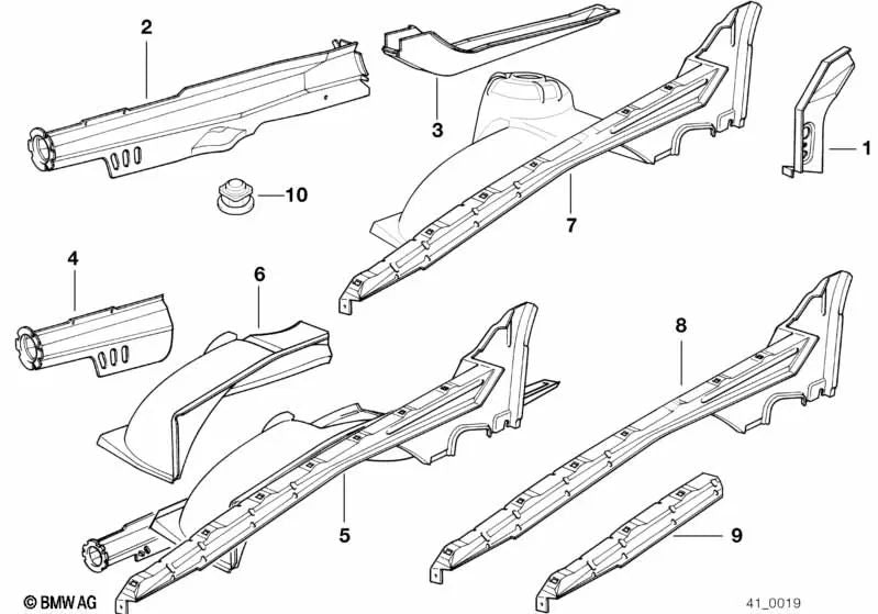 Support gauche pour BMW E31 (OEM 41118108779). BMW d'origine.