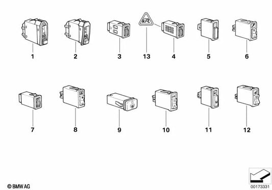 Interruptor de Luz para BMW Serie 5 E34, Serie 8 E31 (OEM 61318351235). Original BMW