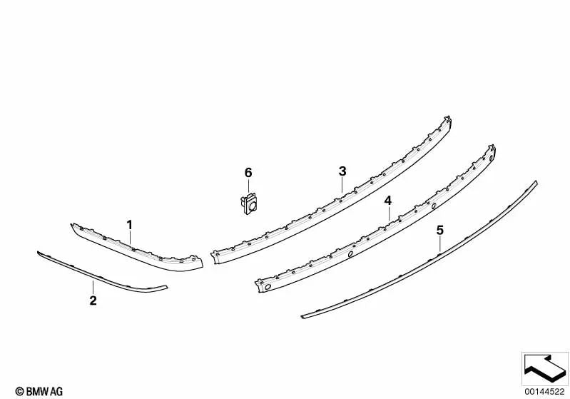 Blende Stossleiste derecha para BMW E65, E66 (OEM 51127135588). Original BMW.