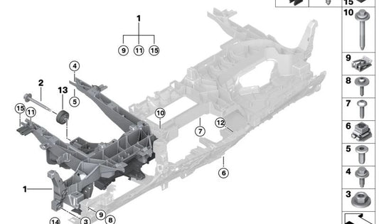 Tornillo hexagonal para BMW i I20 (OEM 33306872715). Original BMW