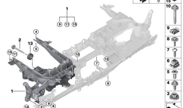 Tornillo hexagonal para BMW i I20 (OEM 33306872715). Original BMW