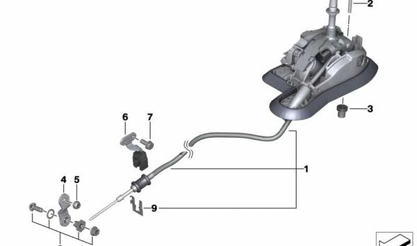 Palanca de cambios automática Steptronic OEM 25167563656 para BMW Serie 3 E90, E91, E92, E93. Original BMW.