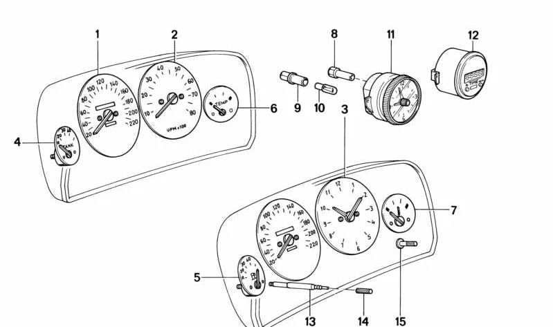 Tacómetro para BMW E12 (OEM 62121367878). Original BMW