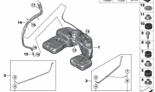 Filler pipe for BMW G07 (OEM 16117439931). Original BMW