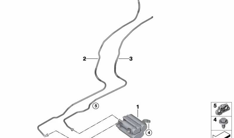 Tubo de ventilación OEM 16137439936 para BMW G05, F95, G06, F96. Original BMW.