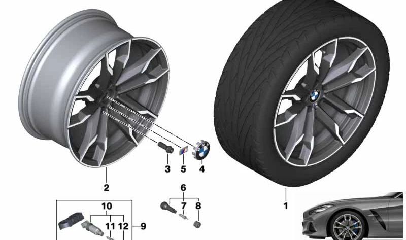 Leichtmetallrad für BMW G29 (OEM 36115A7F379). Original BMW