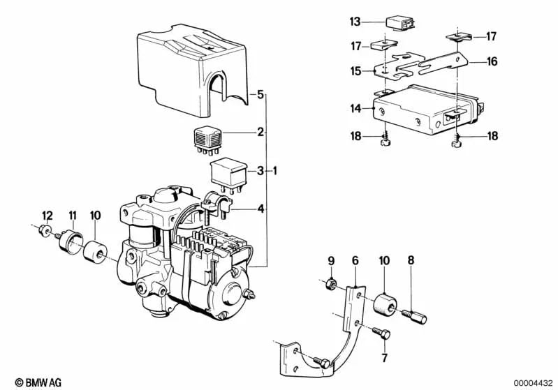 Soporte para BMW Serie 3 E30 (OEM 34521158215). Original BMW