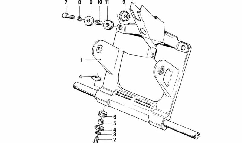 Suporte frontal OEM 31421235573 para BMW E23. BMW original.