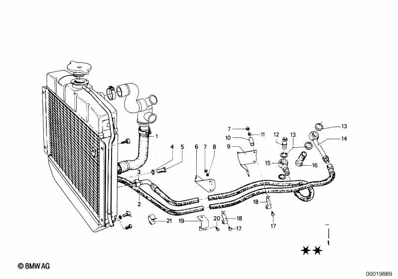 Linea di ritorno per BMW E46, F30, F80 (OEM 17221115878). BMW originale