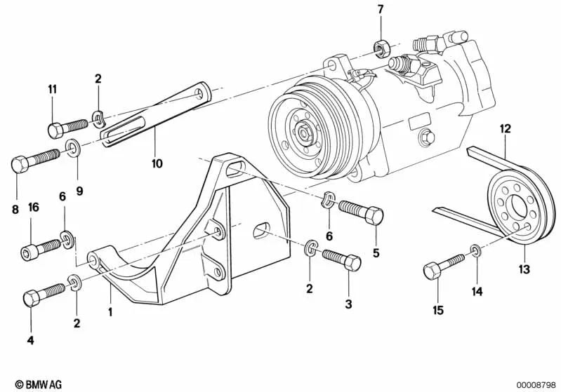 Spannlasche para BMW Serie 5 E12, E28, Serie 6 E24, Serie 7 E23 (OEM 64521261304). Original BMW.