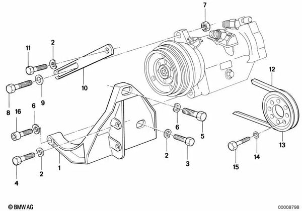 Spannlasche para BMW Serie 5 E12, E28, Serie 6 E24, Serie 7 E23 (OEM 64521261304). Original BMW.